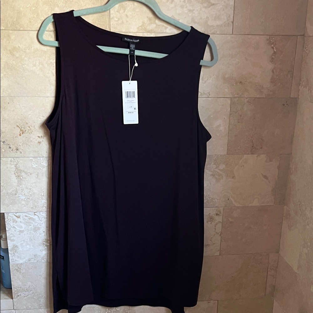 NWT Eileen Fisher Women's Elegant dark purple Tank Top L